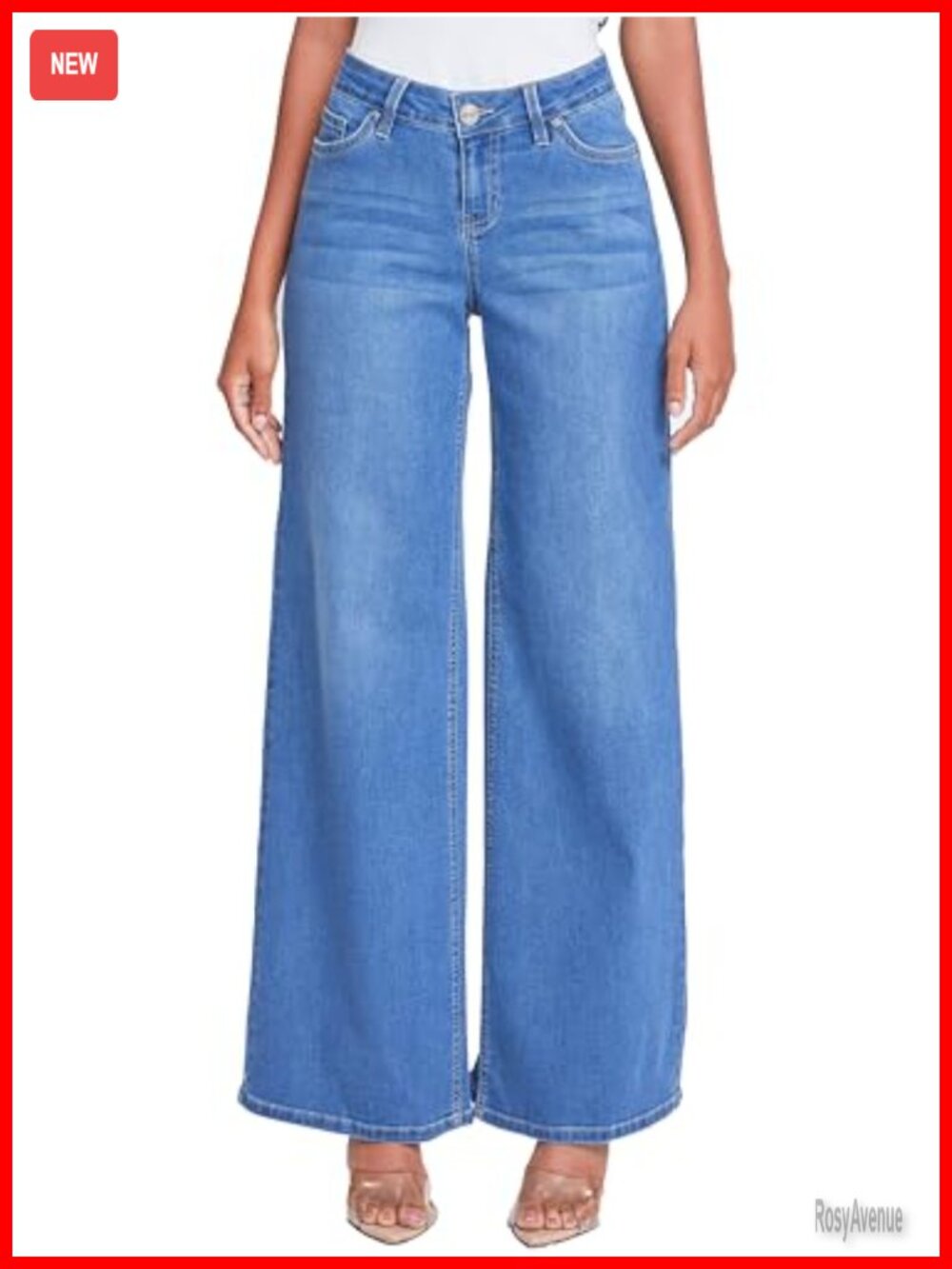 Essential Low Rise Wide Leg Jeans Relaxed Fit Palazzo
